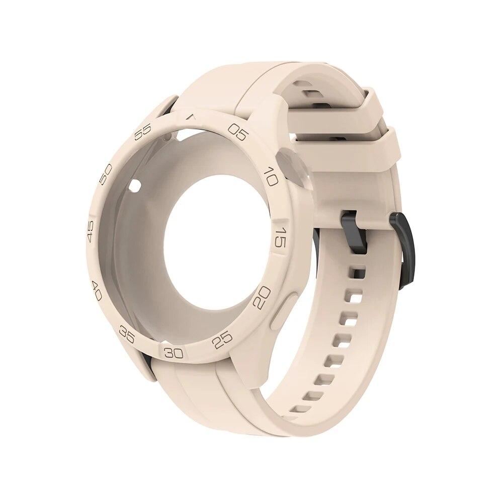 Coque + bracelet 2 en 1 pour Huawei Watch GT 4, 46mm, coque de protection et bracelet en silicone de haute qualité, couleur unique