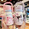 Sanrio Double-Insulated Cute Straw Cup for Kids - Perfect for School and Portable.