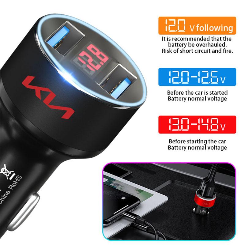 Car Charger USB Type-C Fast Charging Adapter For Kia Rio 3 K2 Ceed Cerato K3 Sportage 4 Picanto K5 Optima Sorento Forte Stinger