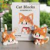 HUIQIBAO Cute Cat Micro Model Building Block Kids Mini Pets City Cartoon Animal Diamond Bricks Educational Toys Children Gift