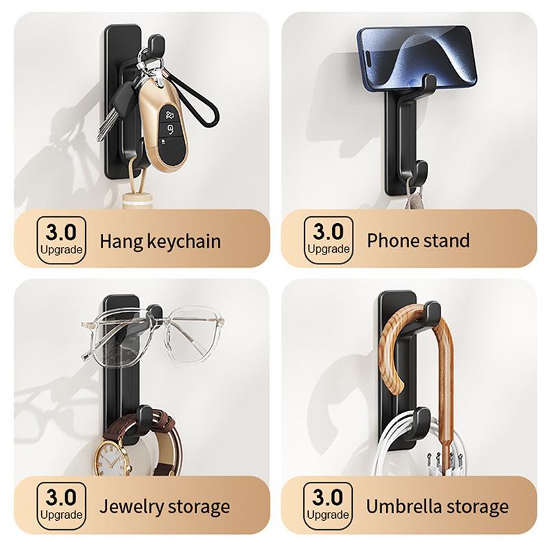 Multifunctional Hook Set, No Drilling Required, For Bedroom Storage, Bathroom, Kitchen, And Entryway Key Racks.