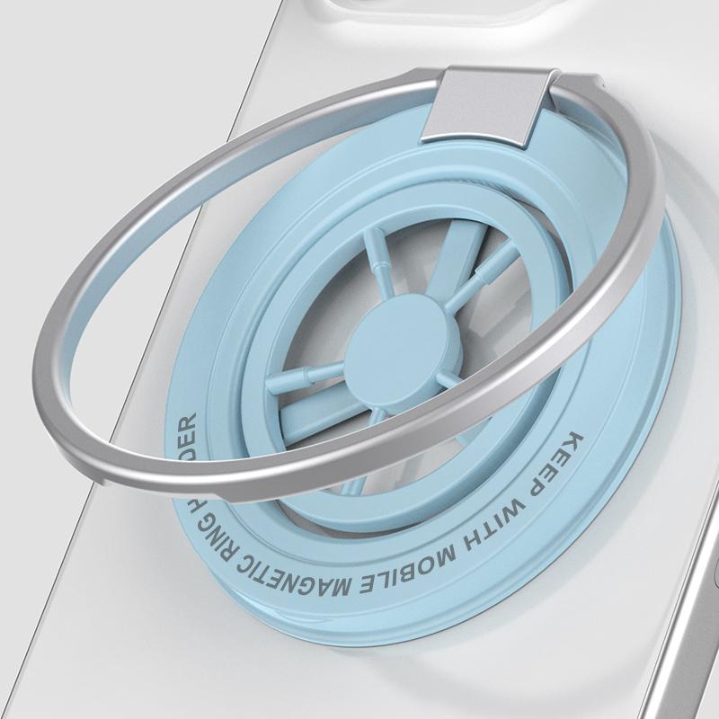 

Colourful Lucky Wheel Cellphones Double-sided Strong Magnetic Holder for iPhone Mobile Phone Rotatable Folding Portable Bracket синий