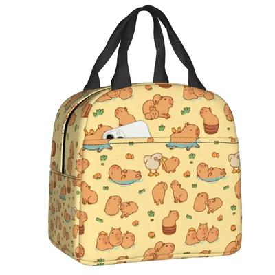 Cute Capybaras Insulated Lunch Tote Bag for Women Warm Cooler Thermal   Outdoor Travel Picnic Food Container
