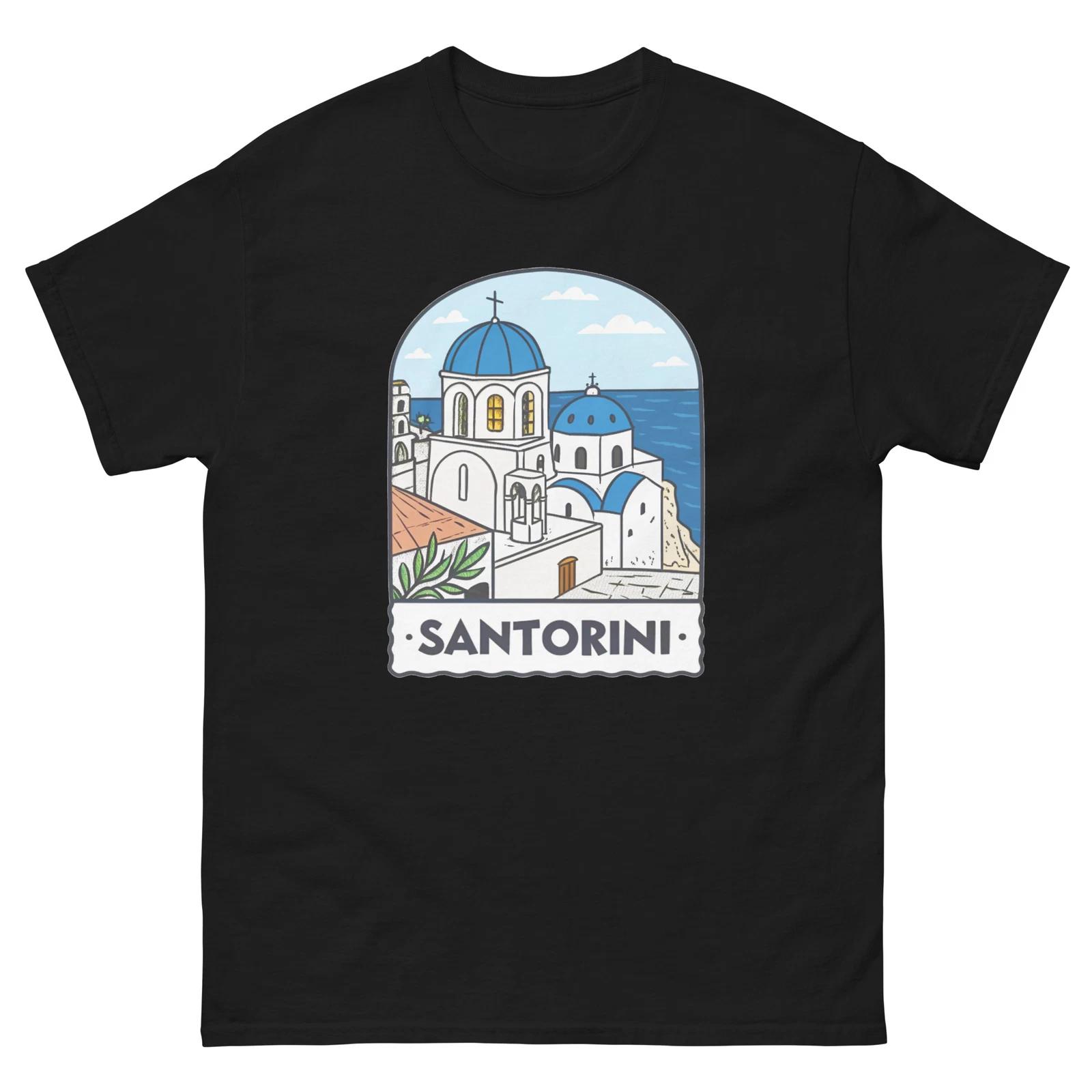 Santorini Attraction Landmark Travel T-Shirt L