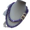 Elegant Double-Layer Agate Beaded Long Necklace Sweater Chain High-Quality Natural Amethyst Diamond Stud Earrings Set