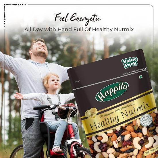 Happilo Premium International Healthy Nutmix 350g Value Pack Almonds, Black Raisins, Cashewnuts, Cranberries, Green Raisins