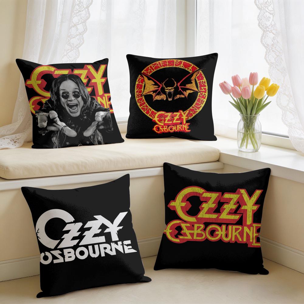 LOGO OOzzy Osbourne Cushion Cover Square Short Plush Pillow Case Living Room Sofa Home Decor Funda X