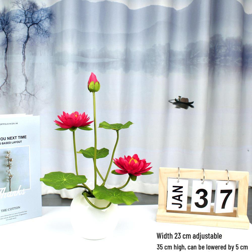 Artificial Lotus Flowers for Buddha Altar, Decorative Silk Bonsai, and Small Guanyin Ornaments