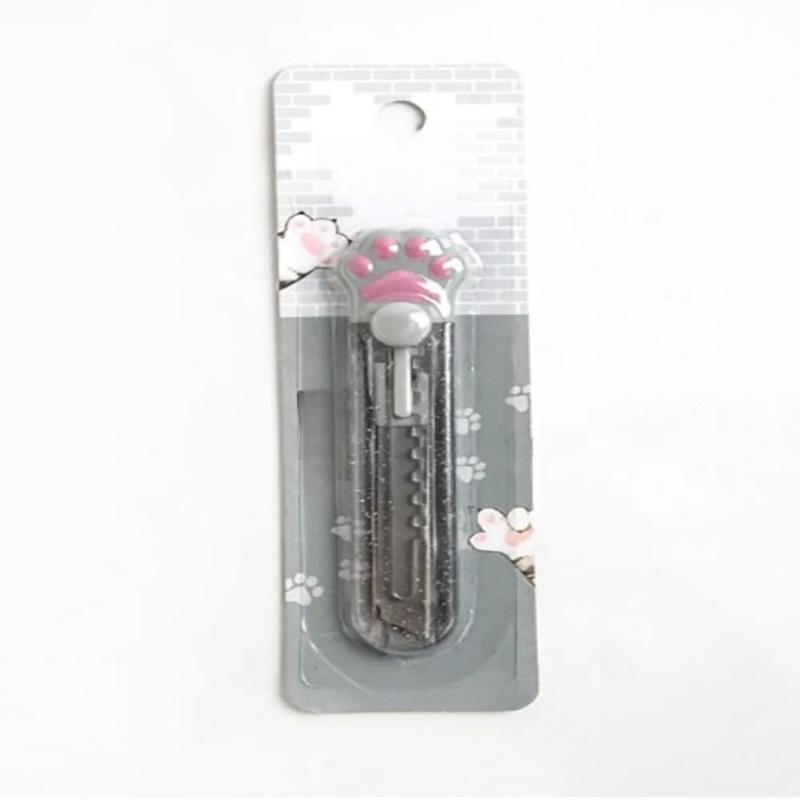 

1Pcs Transparent Cat Paw Art Utility Knife Practical Portable Express Box Knife Sharp Blade Paper Cutter Stationery School Supplies чёрный