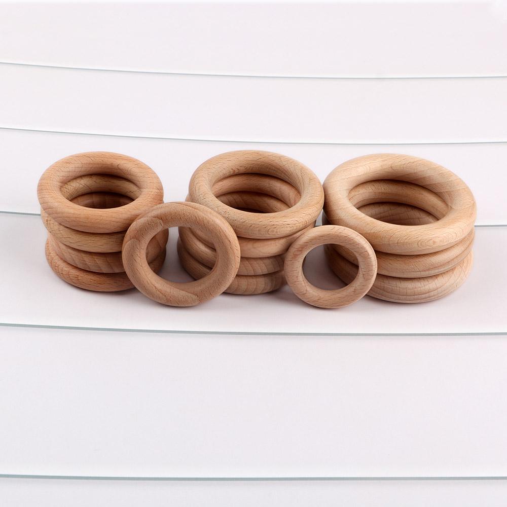 Kovict 3pc/Lot 40/50/55/60/65mm Natural Beech Wooden Ring DIY Crafts For Jewelry Making Home Decoration Handmade Accessories