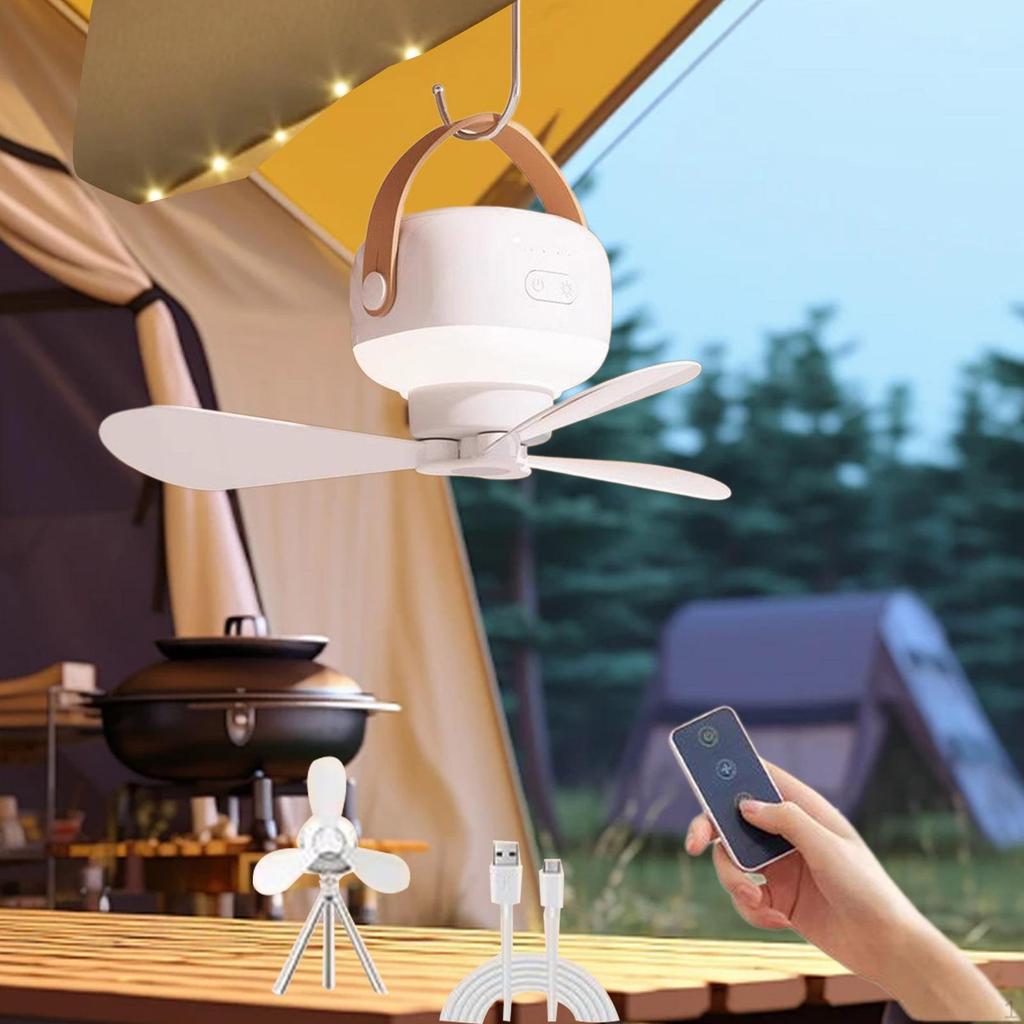 Camping-Ventilator Zelt Deckenhängend mit Nachtlicht Fernbedienung Leise Persönlich