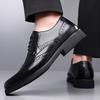 Fashion Men Business Leather Shoes Anti-slip Wearable Men's Leather Oxfords Shoes Comfort Wedding Office Breathable Pointed Casual Shoes