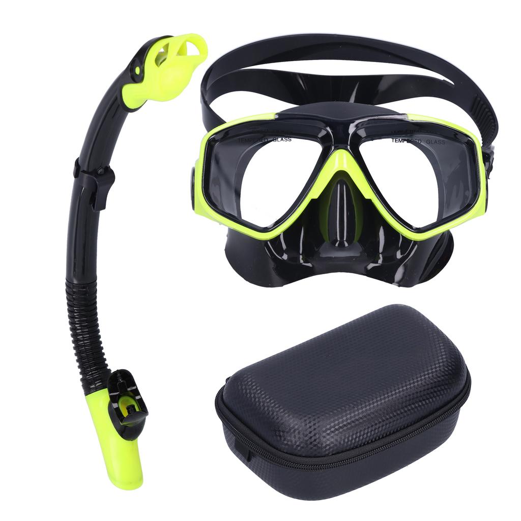 Snorkeling AntiFog Goggles Set Diving Glasses with Full Dry Snorkel for Kids Adults(Blue GogglesSnorkel )
