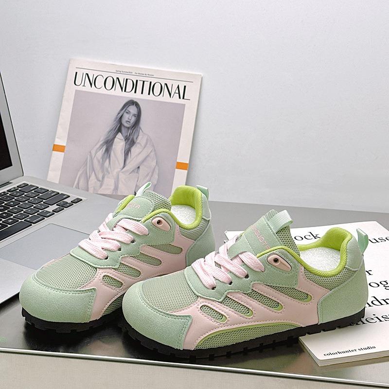 3 Mesh Breathable Versatile Color Matching Women's Shoes Summer Breathable New Flat-bottomed Lightweight Board Shoes