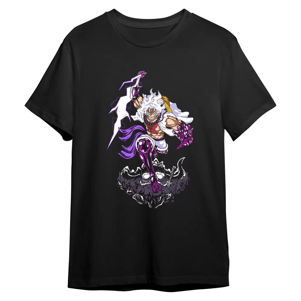One Piece Japanese-style Trendy Cartoon Print Short-sleeved T-shirt Comfortable and Casual Suitable