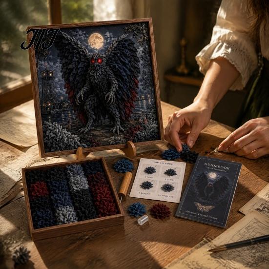 Einzigartige Heimdeko-Bastelarbeiten 3D DIY Stoff-Stech-Kunst-Set, Kreatives Handarbeits-Set, Fantasiewald Stressabbau Hobbys Tiere Pressen
