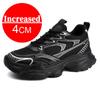 White Sneakers Hidden Heels Heightening Walking Work Shoes For Men 4/6/8CM Summer Casual Sports Breathable Taller Shoes