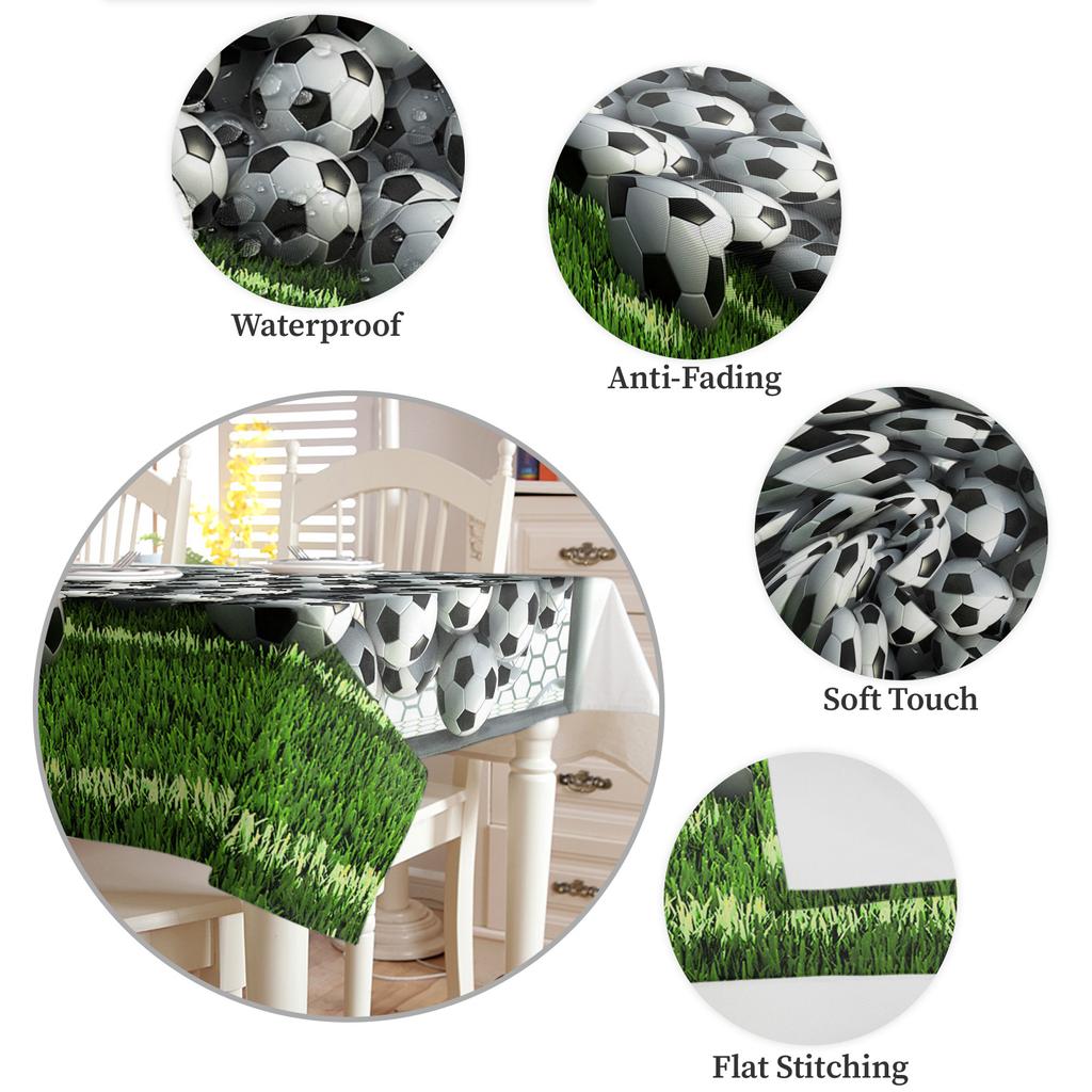 Fußballtor-Gras-Tischdecke, Urlaubsdekor, wasserdicht, rechteckige Tischdecken, Hochzeitsdekor, Tischdecke