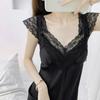 Ice Silk Slip Dress For Women With Vneck And Padding For Sleep And Lounge