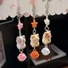 Bag Pendant Resin Star Cat Design Keychain with Bell Sound Mobile Phone Lanyard Stress Relief Hanging Buckle Lightweight Bag Hanger