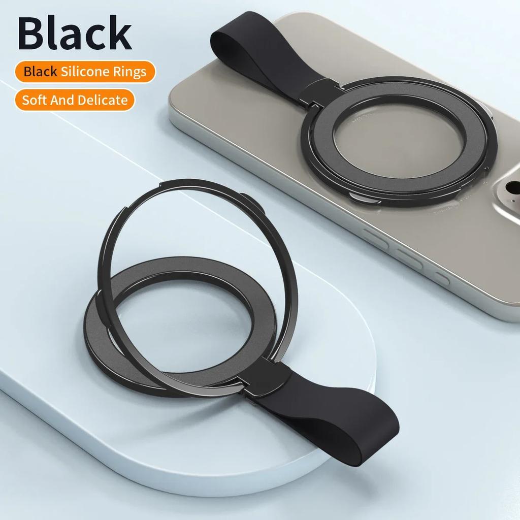 Supporto per Telefono ad Anello Pieghevole Rotante a 360° con Forte Aspirazione Magnetica Metallica Magsafe in Lega Portatile Universale Desktop Creativo