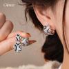 Vintage medieval zircon irregular geometric texture earrings stud earrings personalized earrings women