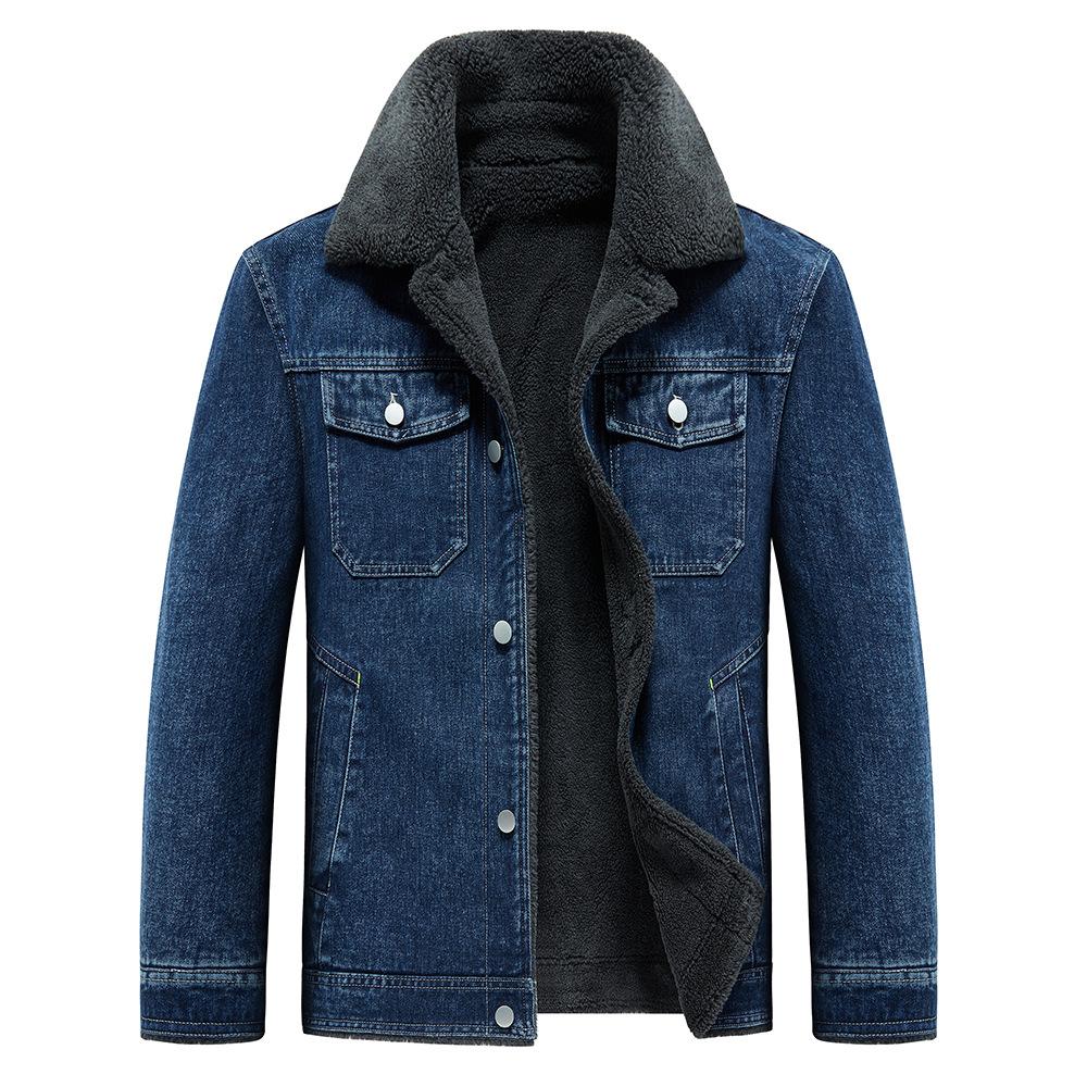 Giacca di Jeans Invernale Cappotto Caldo Pile Spesso Jeans Cappotto Uomo Giacca a Vento Pile Spesso Caldo Giacca Uomo Multi-tasche Cappotto di Cowboy
