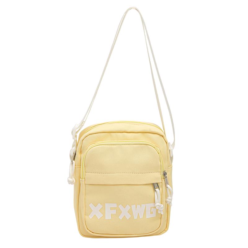

Студенческая сумка кроссбоди с надписью, женская легкая наплечная сумка, мужская сумка для мобильного телефона жёлтый