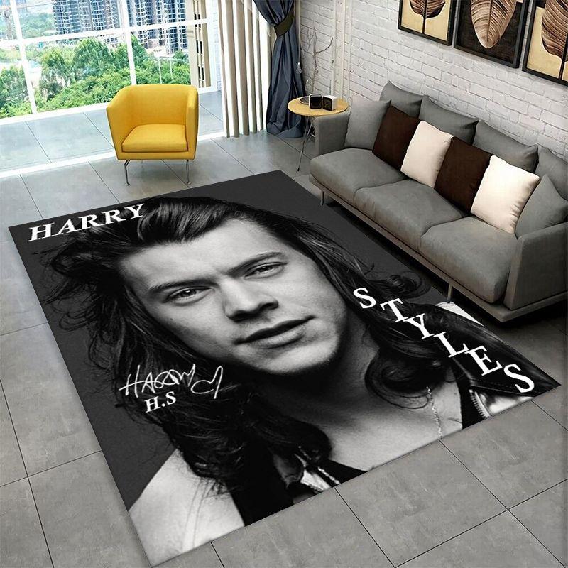 Fashion Harry Styles Singer Star Carpet Rug for Bedroom Living Room Sofa Playroom Doormat Home Decor,Kid Area Rug Non-slip