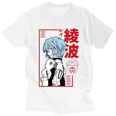 Letní den Kreslený Nové století Evangelijní válečník Ayanami Bavlna Krátký rukáv Pánské a dámské Kreslené potištěné tričko Wwh