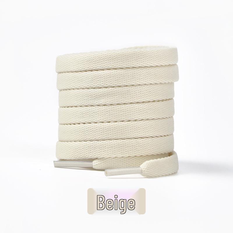 In-Stock Elastic Flat Shoelaces for Casual and Sports Shoes - Black, White, Beige