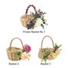 Flower Basket Rural Elegant Hand Woven Wicker Flower Girl Basket for Wedding Home Picnic