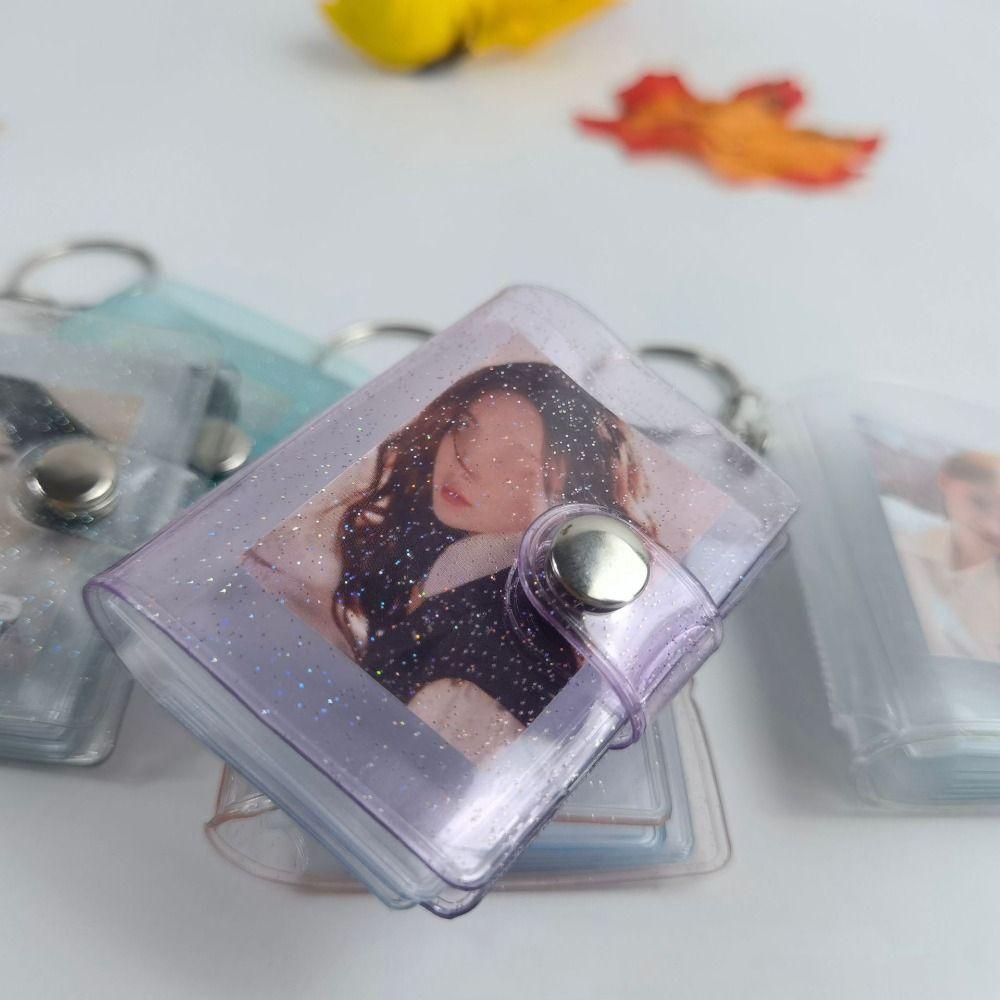Simple Mini Photo Album With Keychain Portable Pocket Album  Couple Commemoration