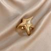 Flashbuy 1pc Gold Color Creative Design Irregular Starfish Stainless Steel Unique Ring For Women Fashion Zircon