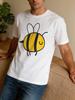 Cute Cartoon Smiling Bee Graphic Unisexs T Shirt Vintage Insect Art Short Sleeve Crew Neck Cotton Tee Street Casual Wear Top