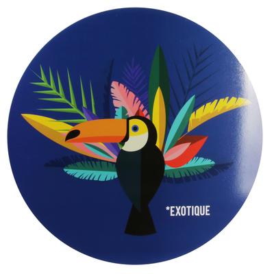 [Q3295] - Blue 'Tropical' Round Placemat (Exotic Toucan) - 35 Cm