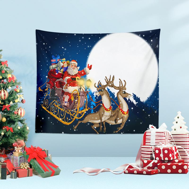 Christmas Tapestry Cross-border New Christmas Party Hanging Cloth Santa Claus Background Fabric