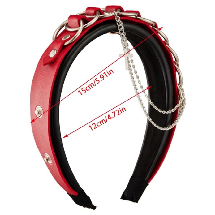 Punk Chain Buckle Headband for Cosplay Parties 2000s Halloween Costume Hairhoop Anime Metal Buckle Headbands