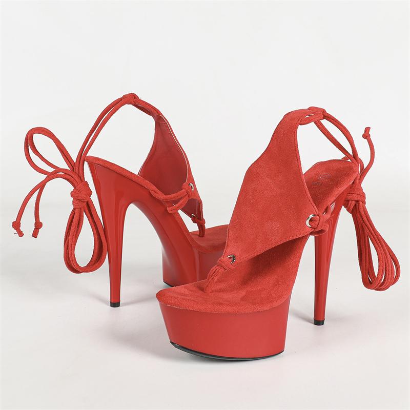 Eilyken Mode Design Knöchel Schnürung Zehensteg Damen Sandalen Sexy Super Stiletto Hohe Absätze Bankett Party Sommerschuhe