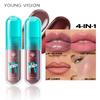 YOUNG VISION 6-Color Lip Gloss Avocado Moisturizing Lip Glaze Lightweight Non-Sticky Hydrating Smooth Pigmented