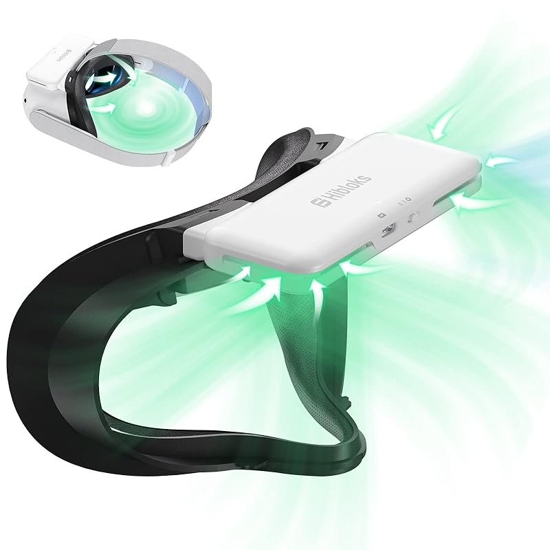 HiBloks Face Cover Pad with Cooling Fan for Meta Quest 3 Accessories, 2Pcs Face Cushion Cover Compatible with Oculus Quest 3 Fan Cooler, Replacement