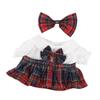 2Pcs Dolls Dress Suit with Bow Tie Hair Clip for 38cm Children's Gifts A