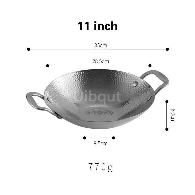 Pot cub Golden Double Ear Bar Cauldron Commercial round Bottom Small Hot Pot Creative Thickened Stainless Steel Dry
