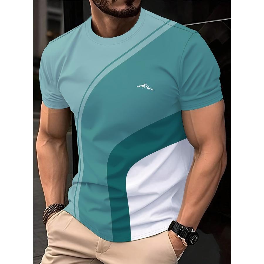Summer Men s Casual Fashion Simple Trend 3D Short Sleeve Printed T-Shirt Top 6XL