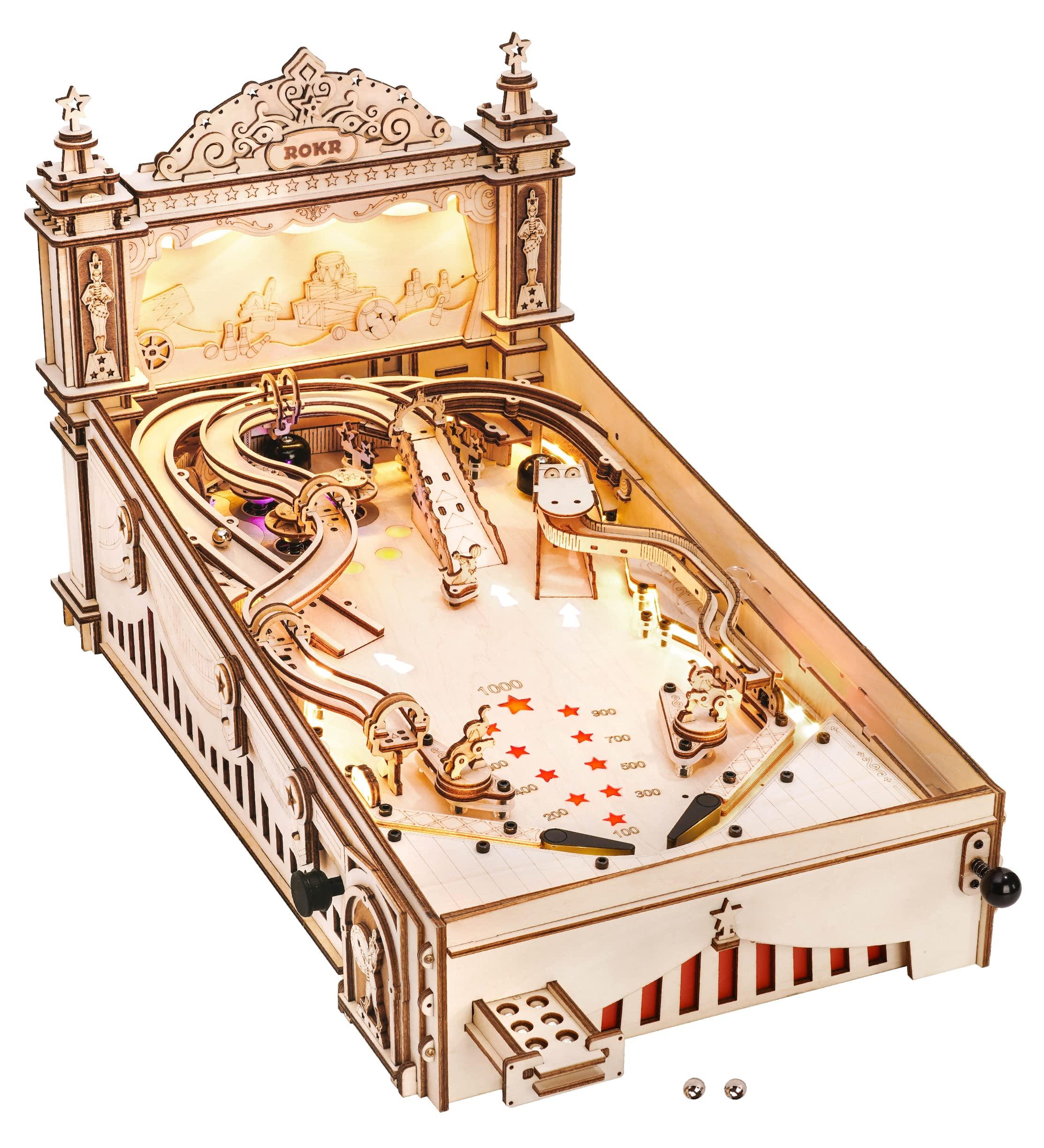 

ROKR 3D Pinball Аутентичная DIY игра в помещении Винтажная игра 3D STEM Образовательная развивающая креативность и для детей и бесплатная для интерьера дома Коммерческая EG01