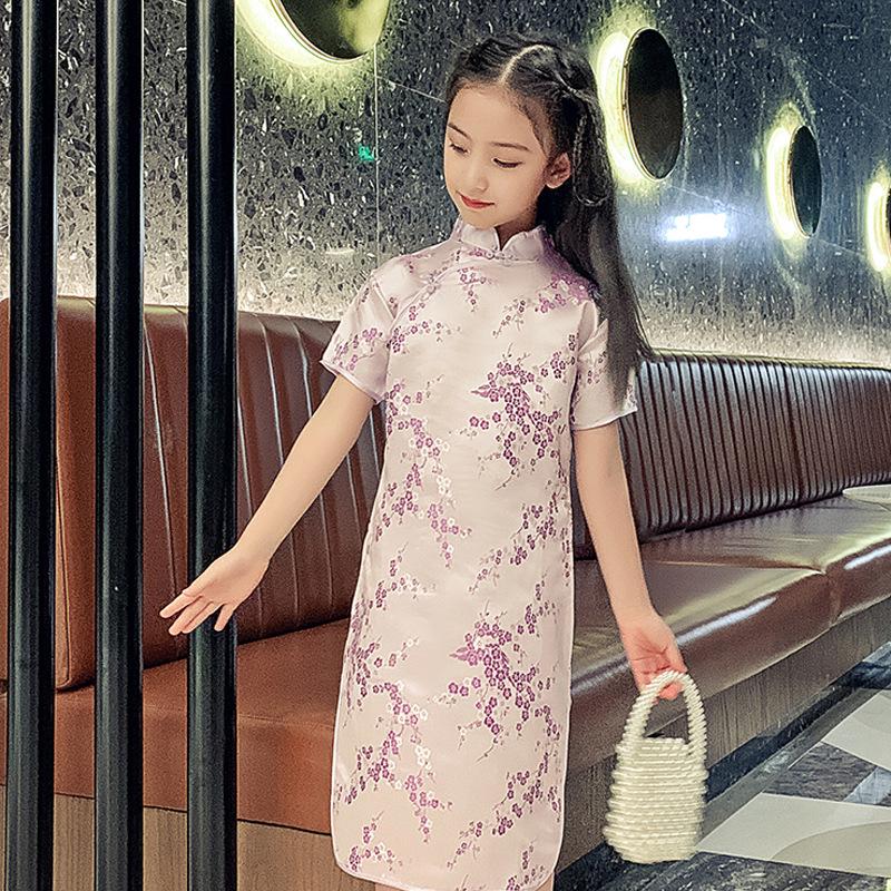 2025 Retro Chinesischer Stil Sommer Prinzessin Cheongsam für Mädchen