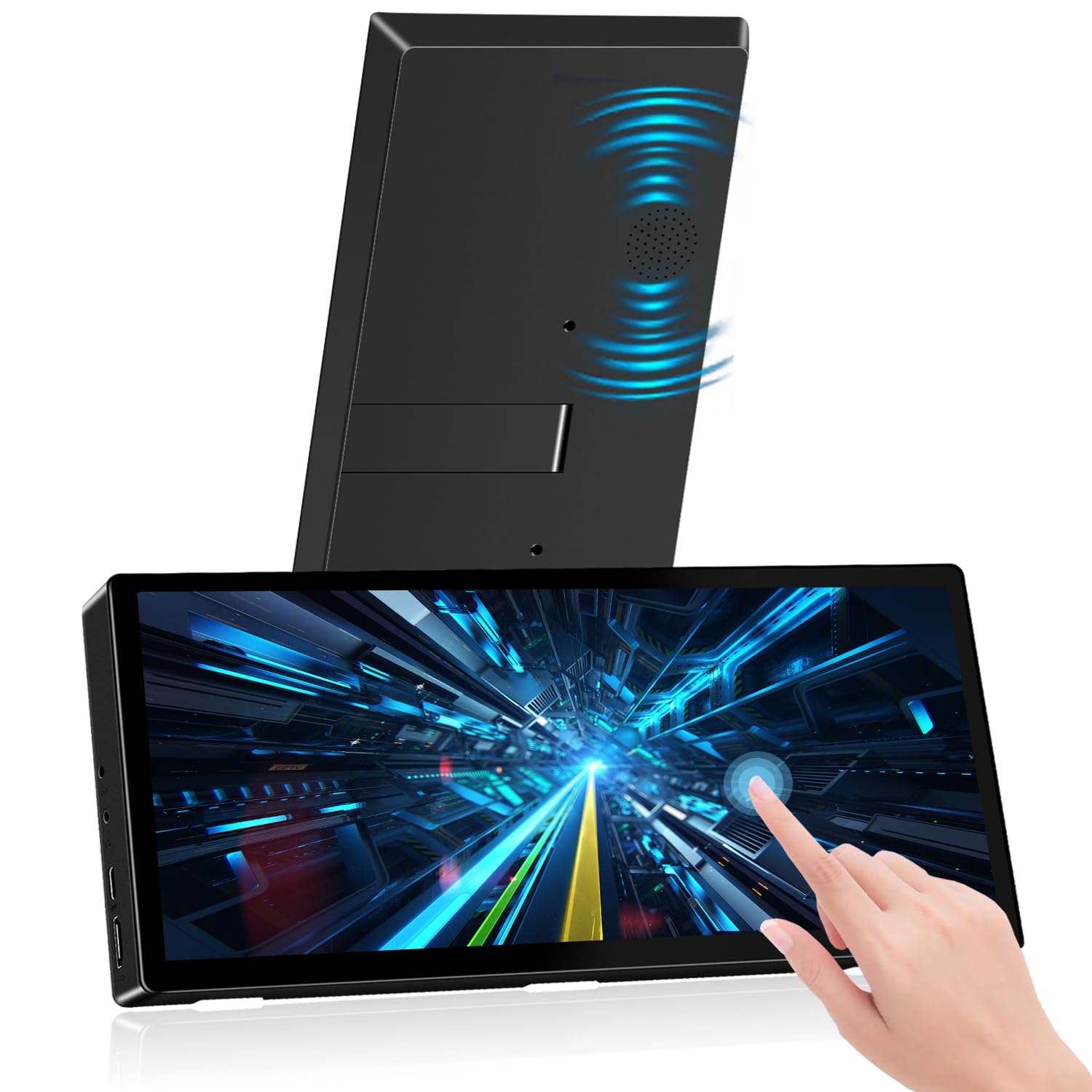 

Small Mobile Monitor Touch Panel Inch FHD 1920 x IPS Auxiliary Display 60 Hz HDMI 10 Point Touch Travel Monitor with Hidden Stand and De and Portable