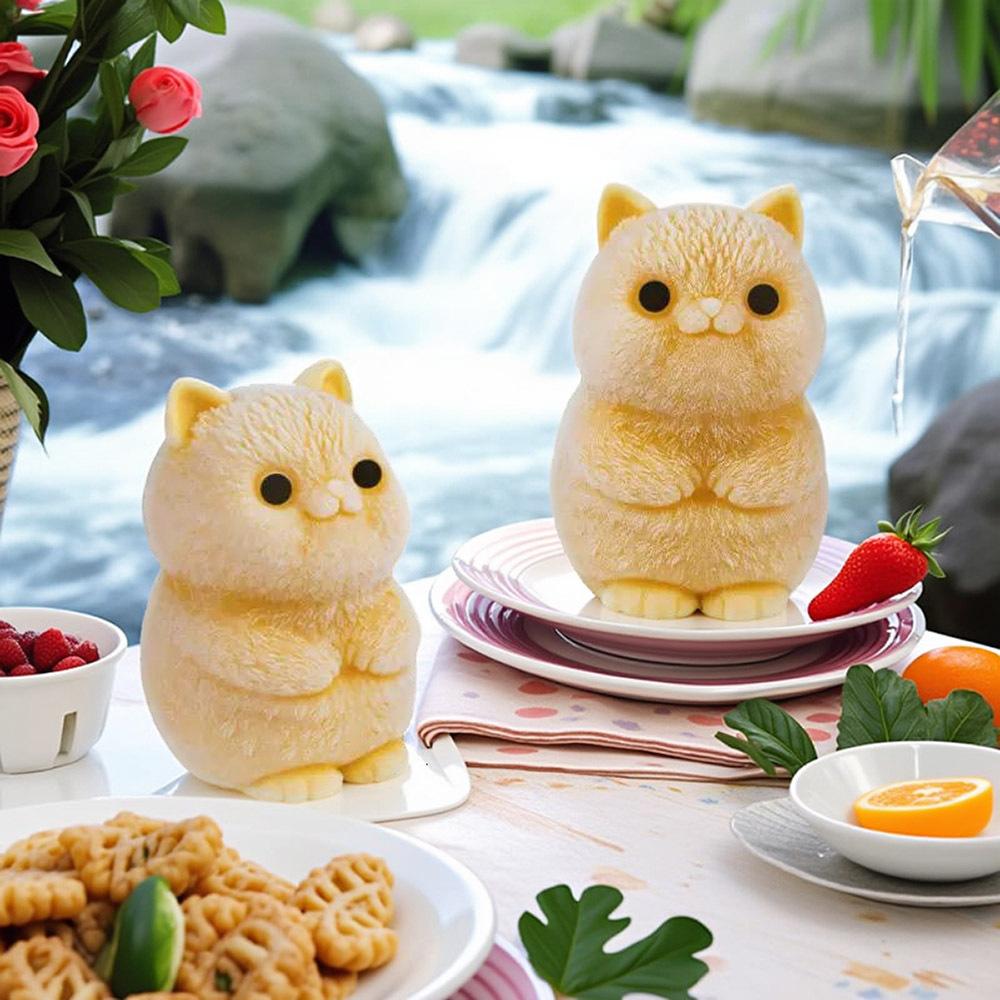 1PC Cute Cat Silicone Mold for DIY Aromatherapy Candle Baking Mousse Cake And Biscuit Decorative Plaster Ornaments