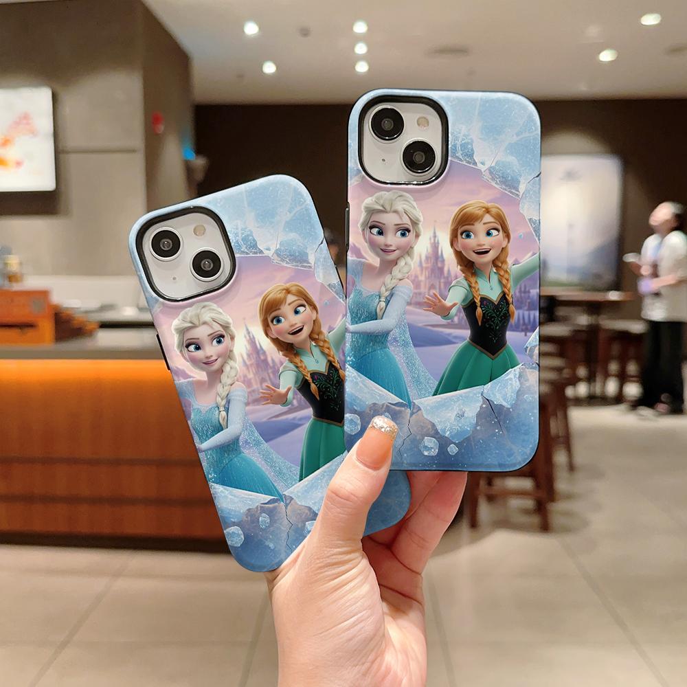 Frozen Elsa Double Layer Phone Case, Compatible with iPhone X/SE/7/8/11/12/13/14/15/16/17 Pro Max Plus