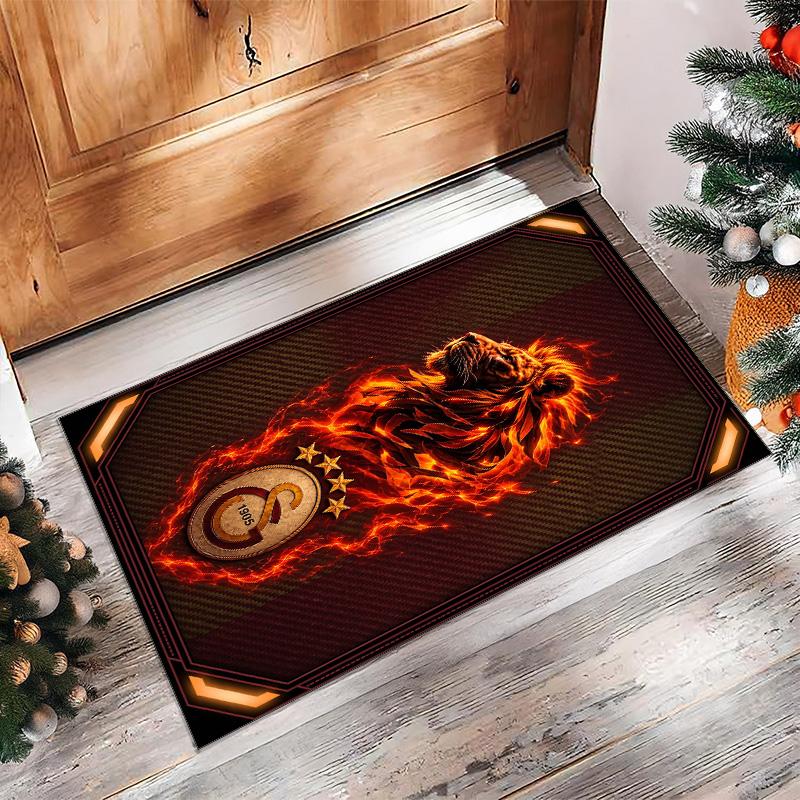 Tappeto Morbido Antiscivolo per Interni con Motivo Calcio Galatasaray FC Tappetino Decorativo Sportivo per Camera da Letto